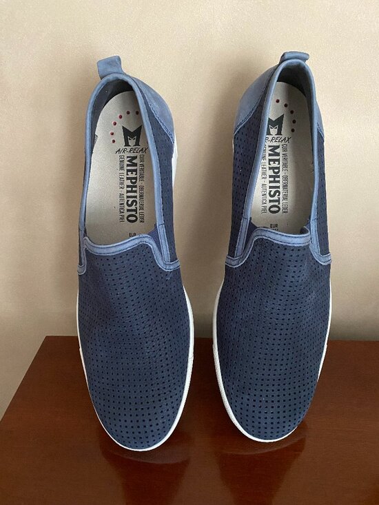 NWOT Mephisto Air-Relax Perforated Navy Slip-On Men\'s Size 13 main image 6